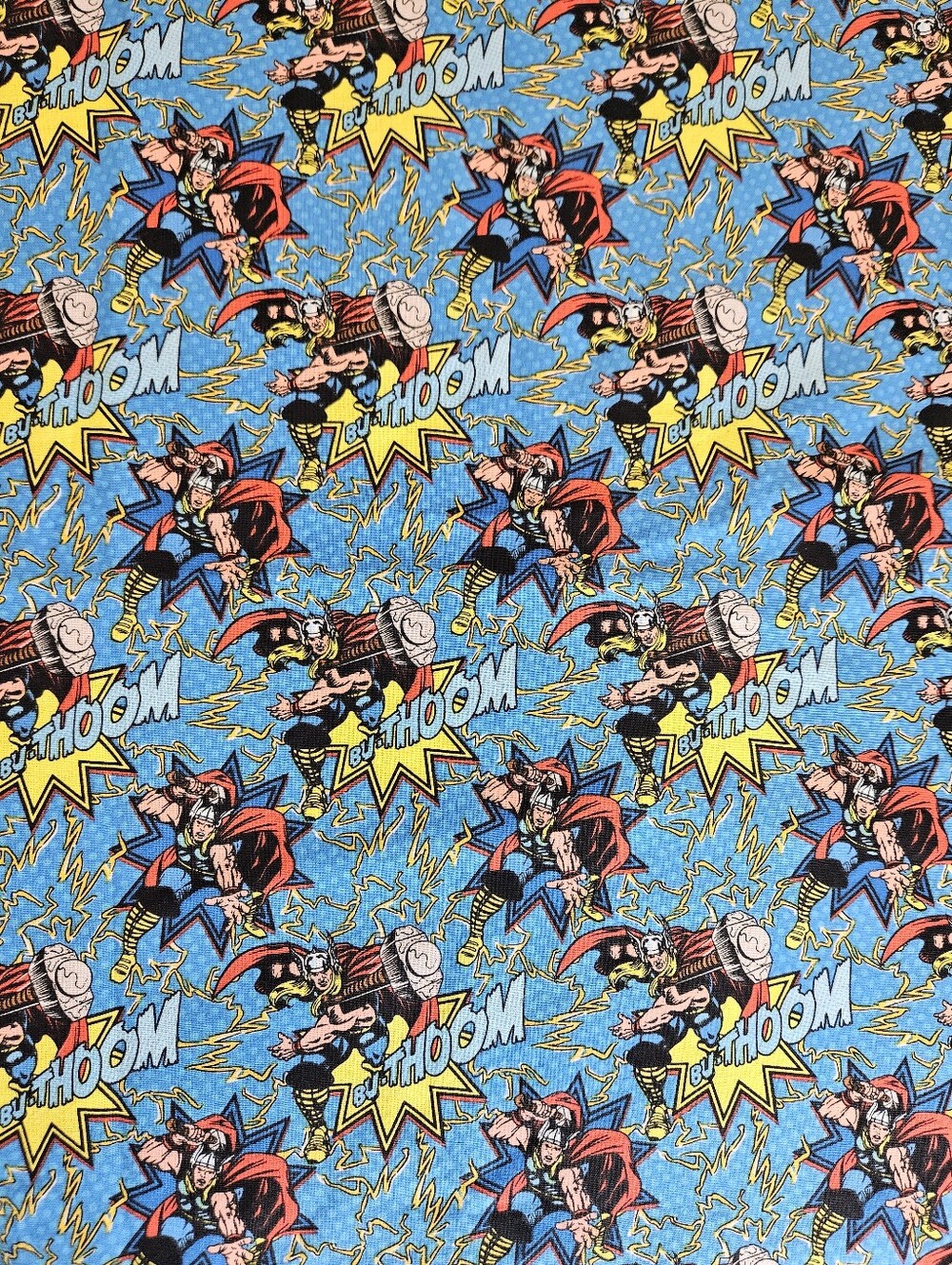 Licensed Marvel Thor Cotton Fabric- Sold By The Yard